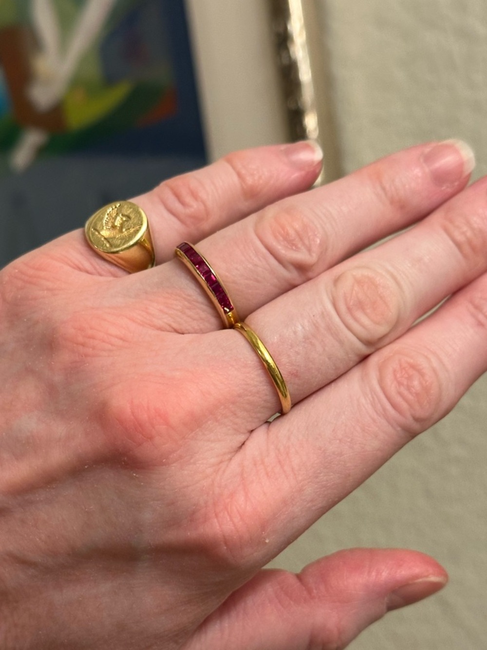 Catbird 22K Solid Gold Old World Classic Wedding Band Size 7.5